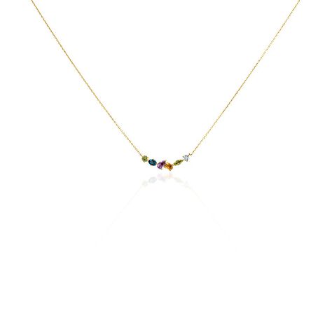 Collier Hortense Or Jaune Topaze Péridot Améthyste - Colliers avec pierres Femme | Marc Orian