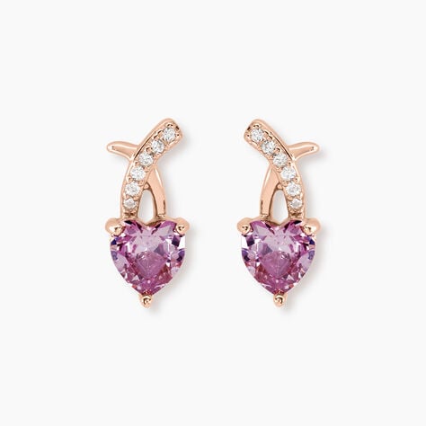 Boucles D'oreilles Puces Argent Rose Avalon Oxyde De Zirconium - Puces Femme | Marc Orian
