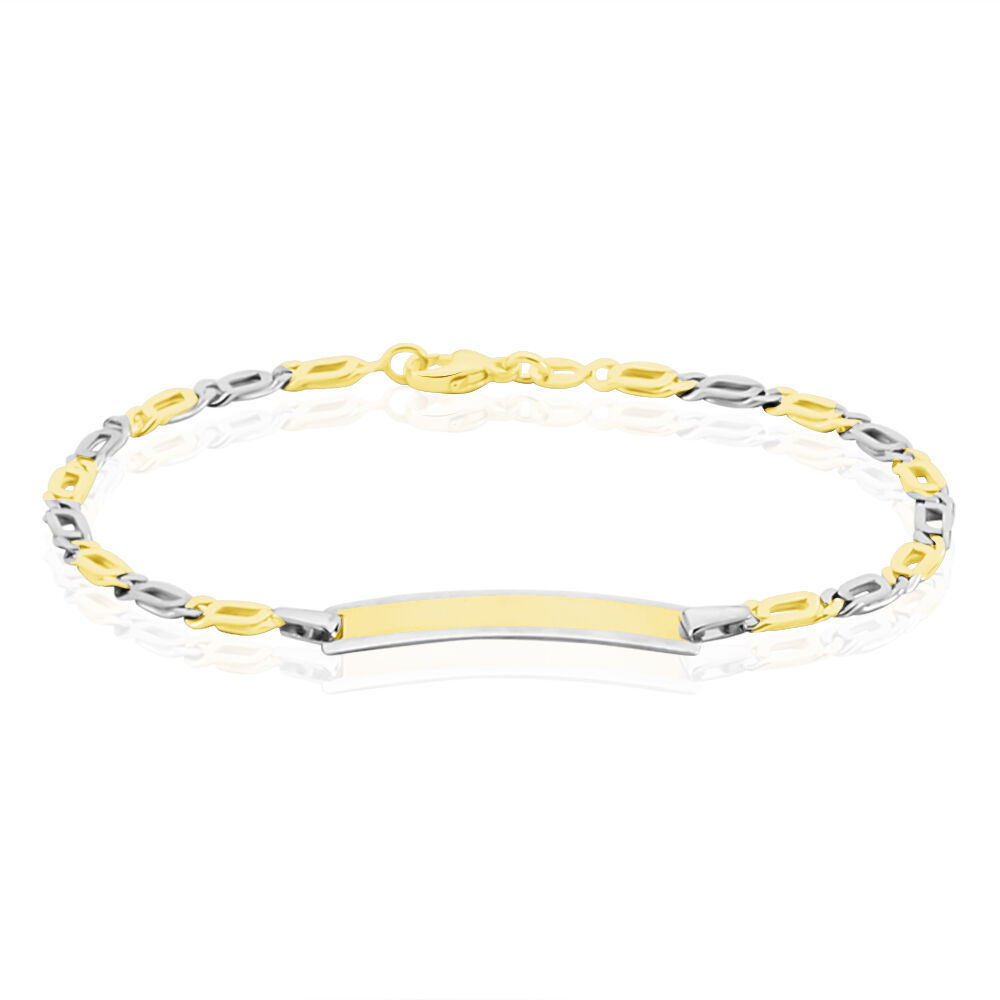 Bracelet Identit&eacute; Fanelia Maille Marine Or Bicolore - Gourmettes Enfant | Marc Orian