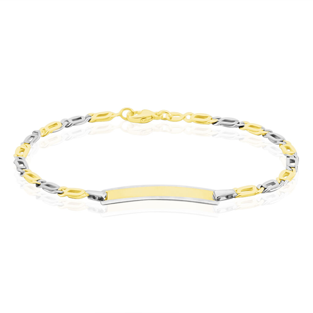 Bracelet Identit&eacute; Fanelia Maille Marine Or Bicolore - Gourmettes Enfant | Marc Orian