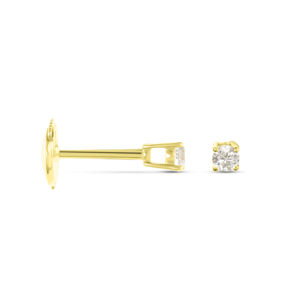Boucles D'oreilles Puces Aphrodite Or Jaune Diamant - Puces Famille | Marc Orian