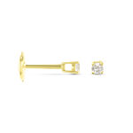 Boucles D'oreilles Puces Aphrodite Or Jaune Diamant - Puces Famille | Marc Orian