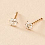 Boucles D'Oreilles Puces Barnabas Or Jaune Oxyde De Zirconium - Puces Femme | Marc Orian