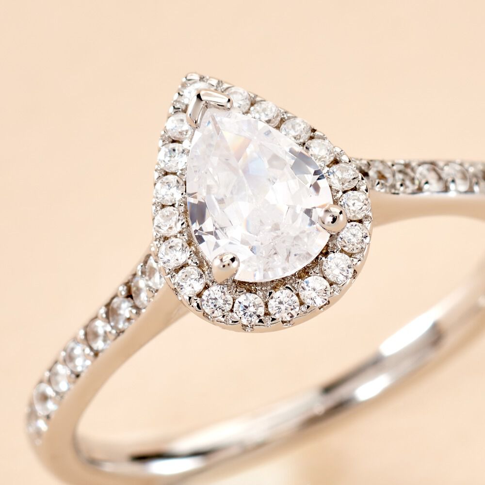 Bague Pascalyne Argent Blanc Oxyde De Zirconium - Solitaires Femme | Marc Orian