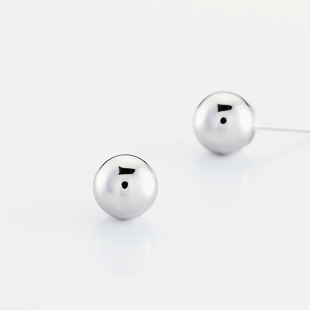 Boucles D'oreilles Puces Fidelia Boule Or Blanc - Puces Femme | Marc Orian