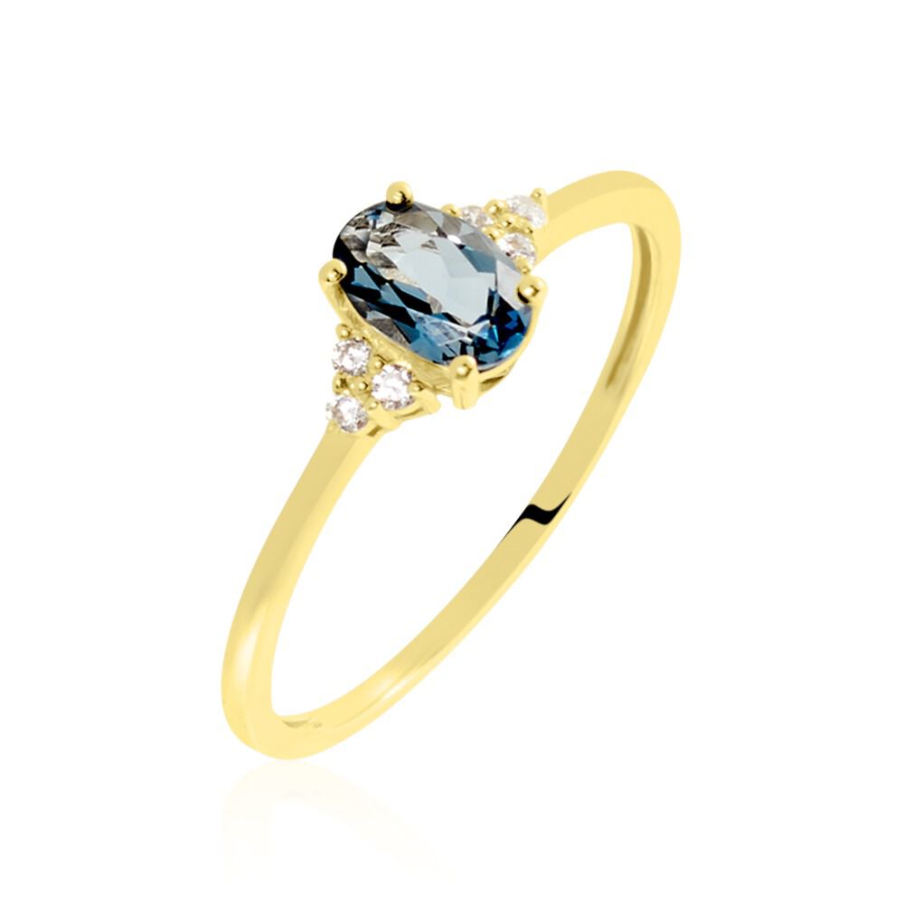 Bague Or Jaune Diapr&eacute; Topaze Et Oxydes De Zirconium - Bagues pierres fines Femme | Marc Orian