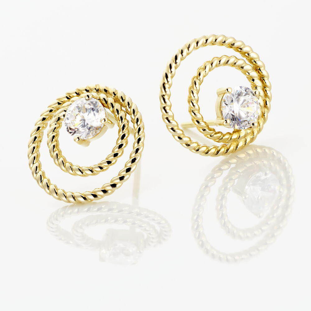 Boucles D'oreilles Puces Carlia Or Jaune Oxyde De Zirconium - Puces Femme | Marc Orian