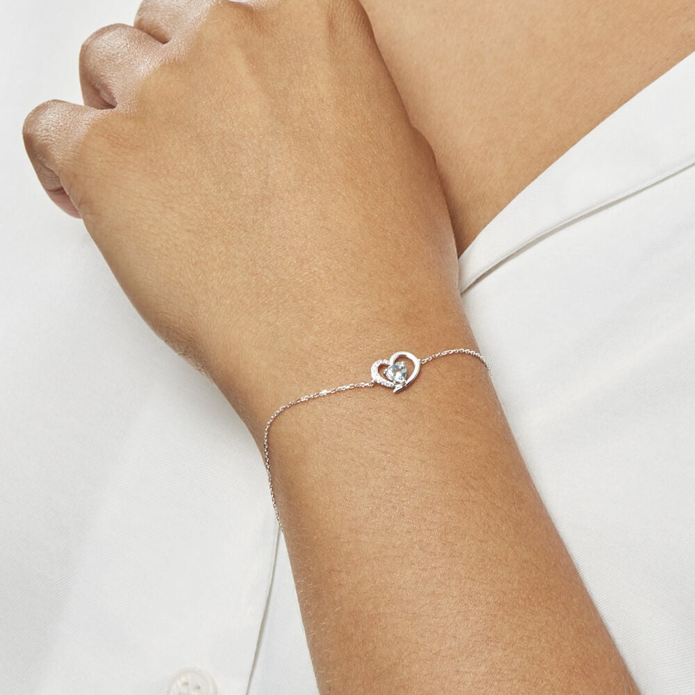 Bracelet Eliana Or Blanc Topaze Et Oxyde De Zirconium - Bracelets chaînes Femme | Marc Orian