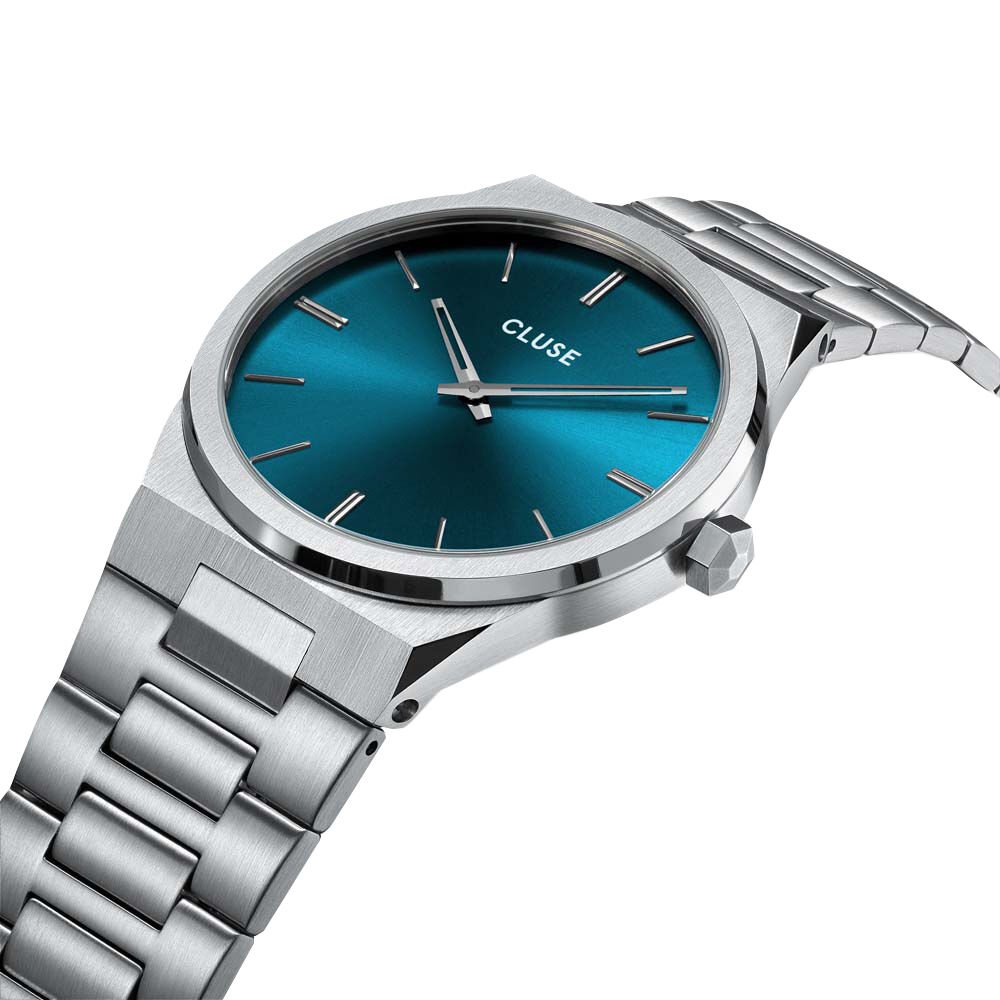 Montre acier fond bleu Clearance