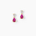Boucles D'Oreilles Puces Porfirio Or Jaune Rubis Diamant - Puces Femme | Marc Orian