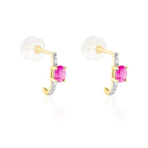 Demi Cr&eacute;oles Barrett Or Jaune Rubis Diamant - Cr&eacute;oles Femme | Marc Orian