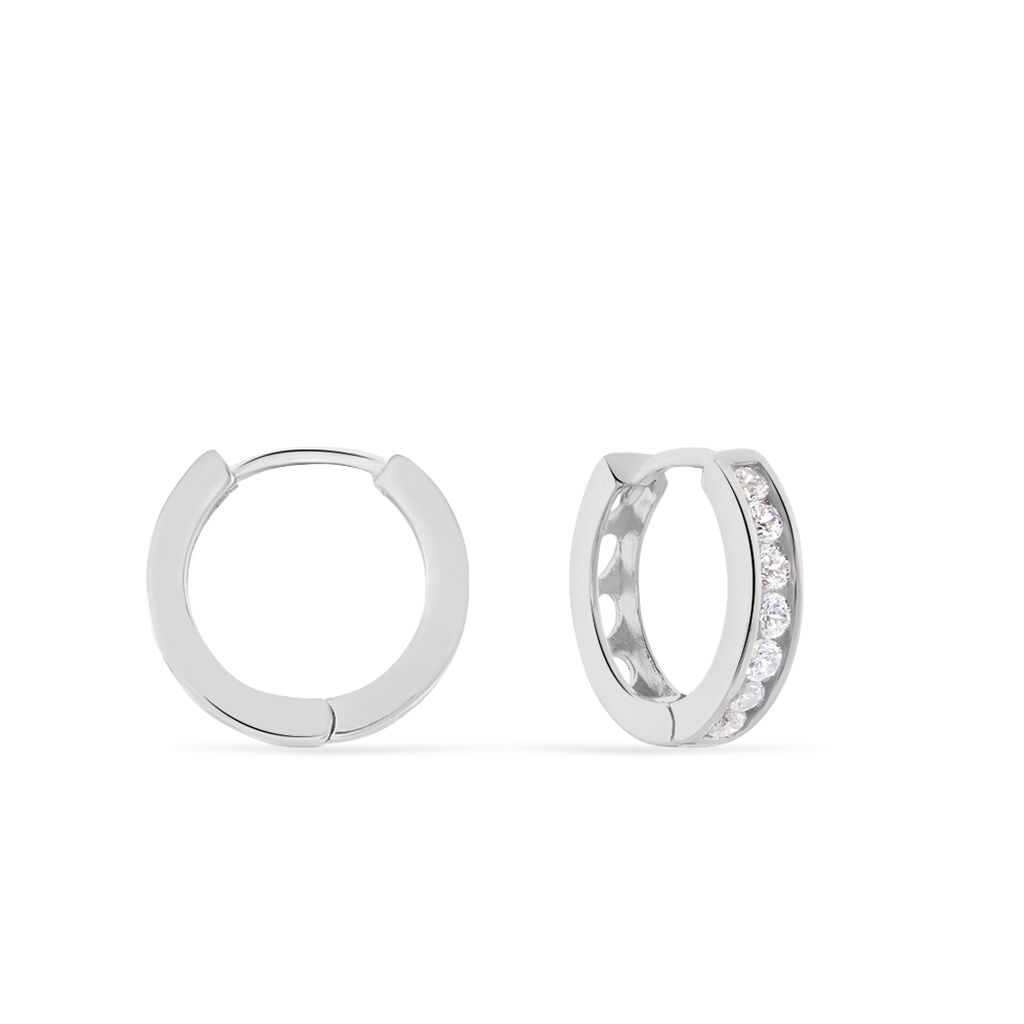 Créoles Anne-sixtine Argent Blanc Oxyde De Zirconium - Créoles Femme | Marc Orian