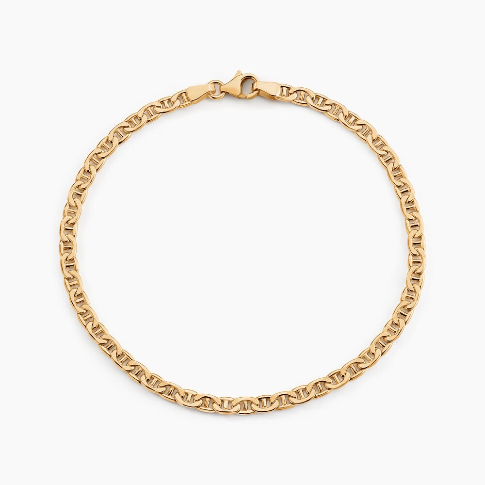 Bracelet Capucin Or Jaune Maille Marine Plate - Bracelets mailles Homme | Marc Orian