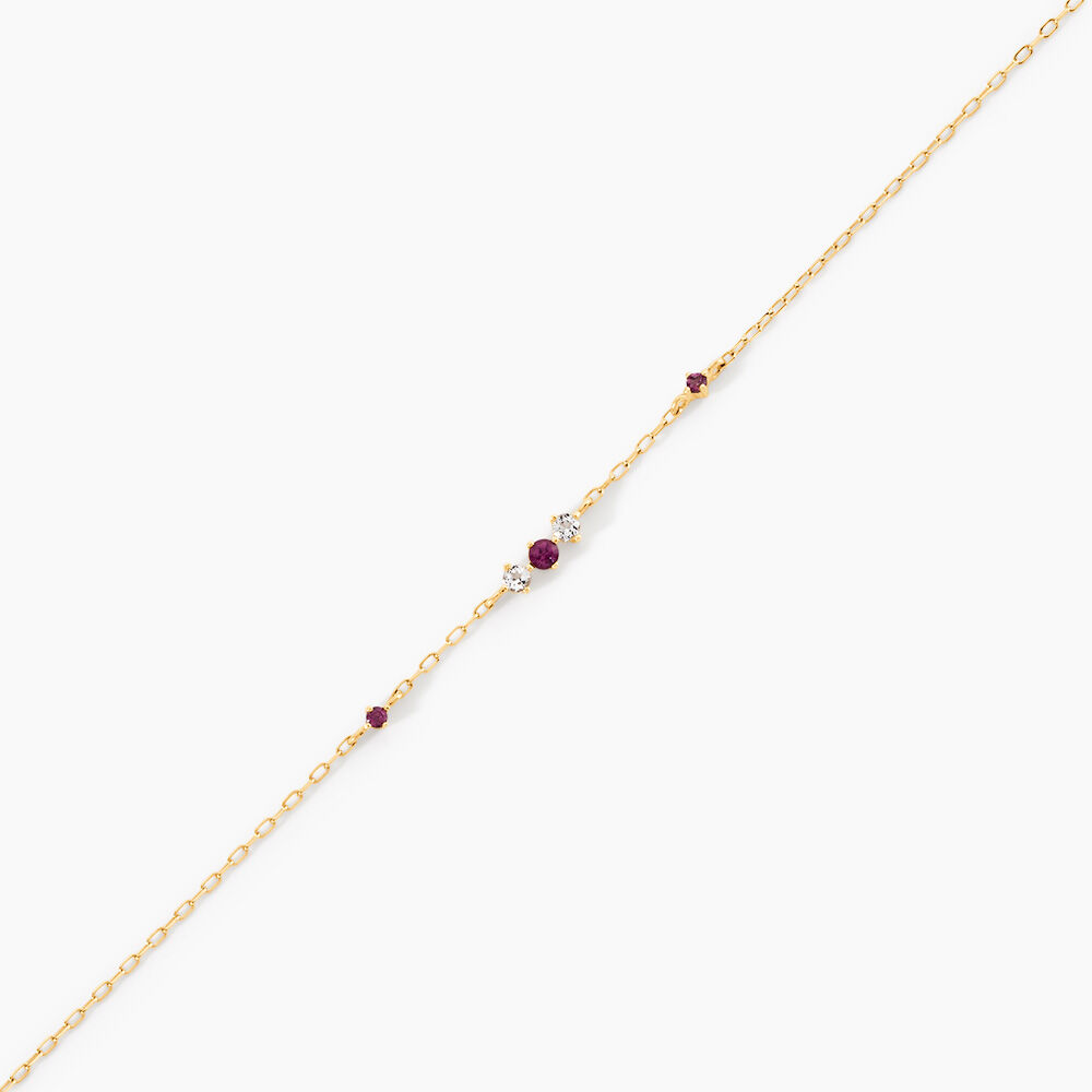 Bracelet Luiza Or Jaune Rhodolite Oxyde De Zirconium - Bracelets cha&icirc;nes Femme | Marc Orian
