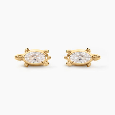 Boucles D'oreilles Puces Yoshi Or Jaune Oxyde De Zirconium - Puces Enfant | Marc Orian