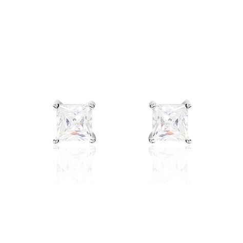 Boucles D'oreilles Puces Argent Blanc Alys Oxyde De Zirconium - Puces Femme | Marc Orian