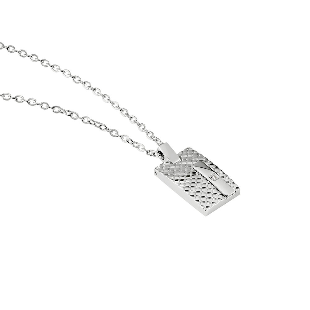 Collier Phebus Him Acier Blanc Diamant - Colliers avec pierres Homme | Marc Orian