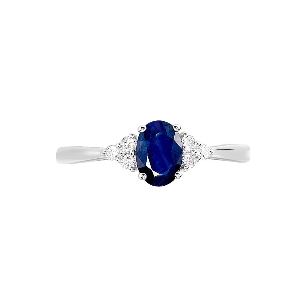 Bague Justienne Or Blanc Saphir Et Diamant - Bagues Solitaire Femme | Marc Orian