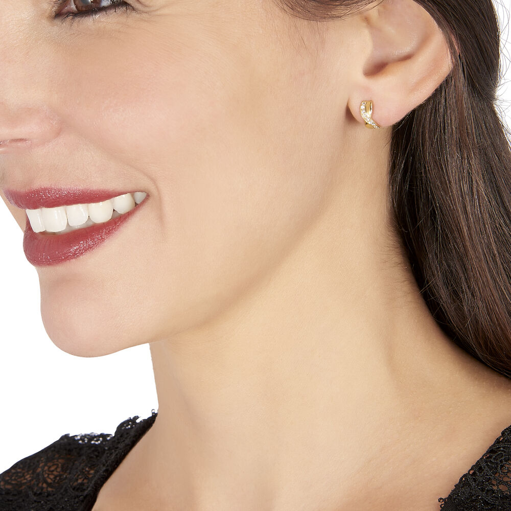 Boucles D'oreilles Izefia Rondes Or Jaune Oxyde De Zirconium - Créoles Femme | Marc Orian