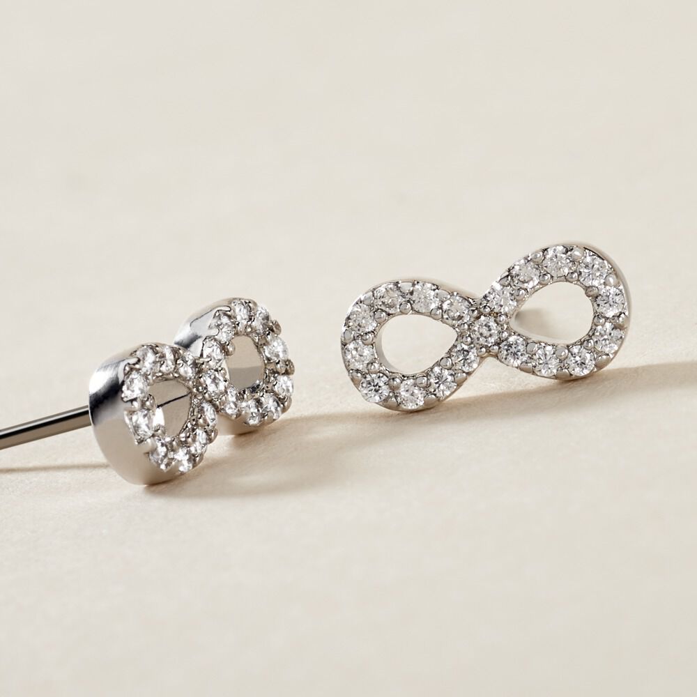 Boucles D'oreilles Puces Terah Argent Blanc Oxyde De Zirconium - Puces Femme | Marc Orian
