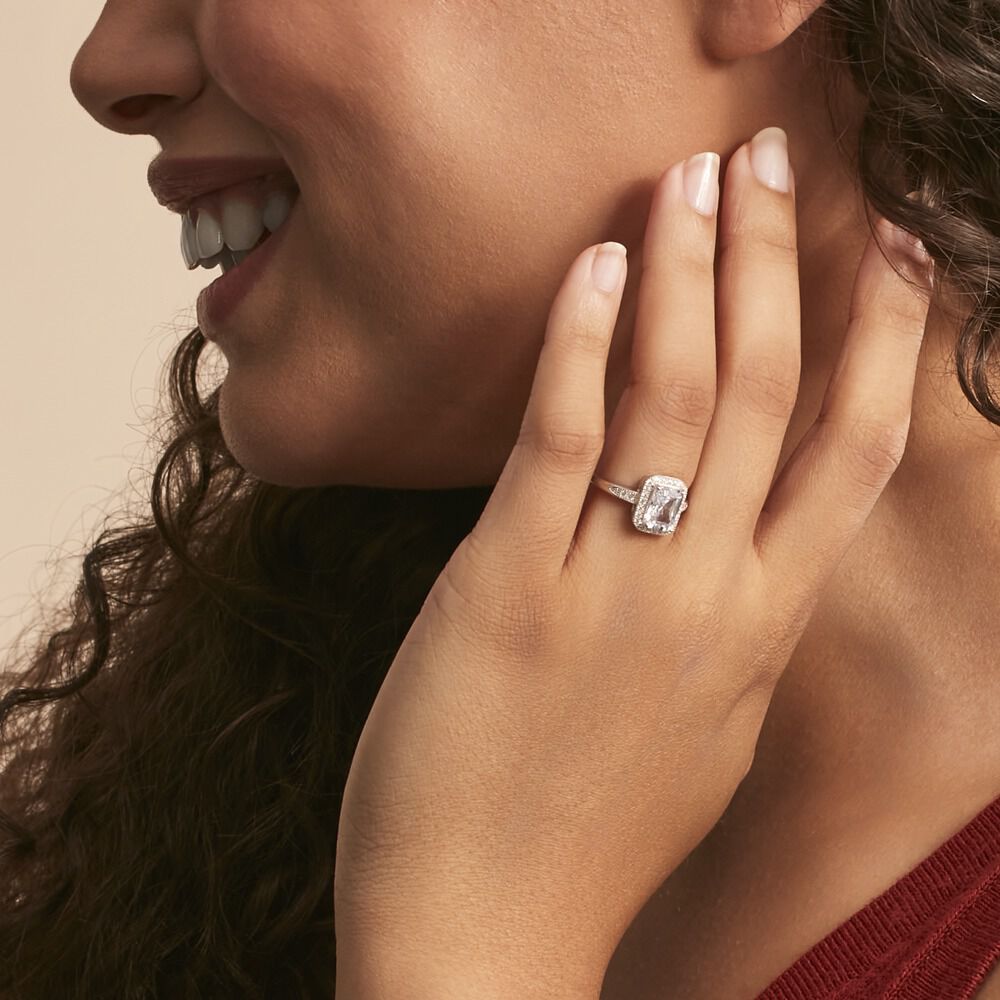 Bague Solitaire Pilar Argent Blanc Oxyde De Zirconium - Solitaires Femme | Marc Orian