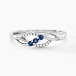 Bague Rosalyne Or Blanc Saphir Et Diamant - Bagues fian&ccedil;ailles Femme | Marc Orian