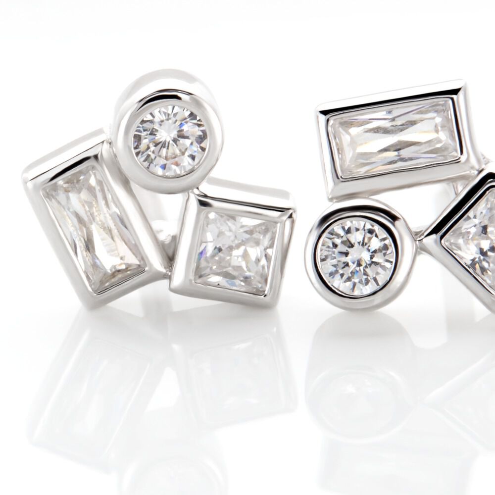 Boucles D'oreilles Puces Argent Duredle Oxydes De Zirconium - Puces Femme | Marc Orian