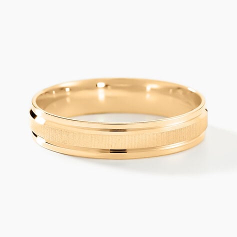 Alliance Mat Et Brillant Demi Jonc Classique Or Jaune - Alliances duo Unisex | Marc Orian