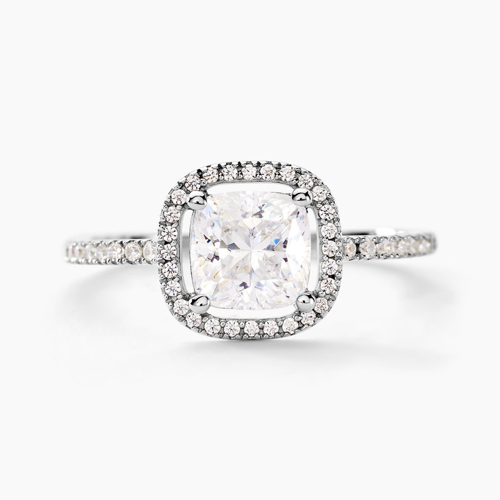 Bague Adrienne Or Blanc Oxyde De Zirconium - Bagues Solitaire Femme | Marc Orian