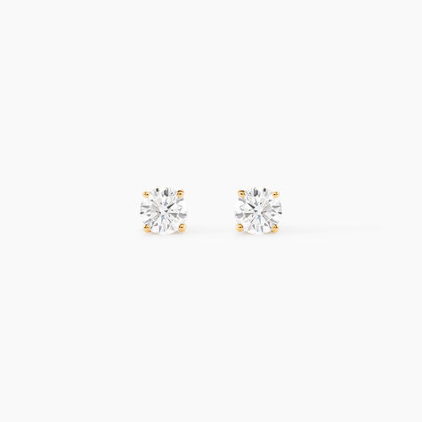 Boucles D'oreilles Puces Or Jaune Diamants Synthetique - Boucles d'oreilles mariage Femme | Marc Orian