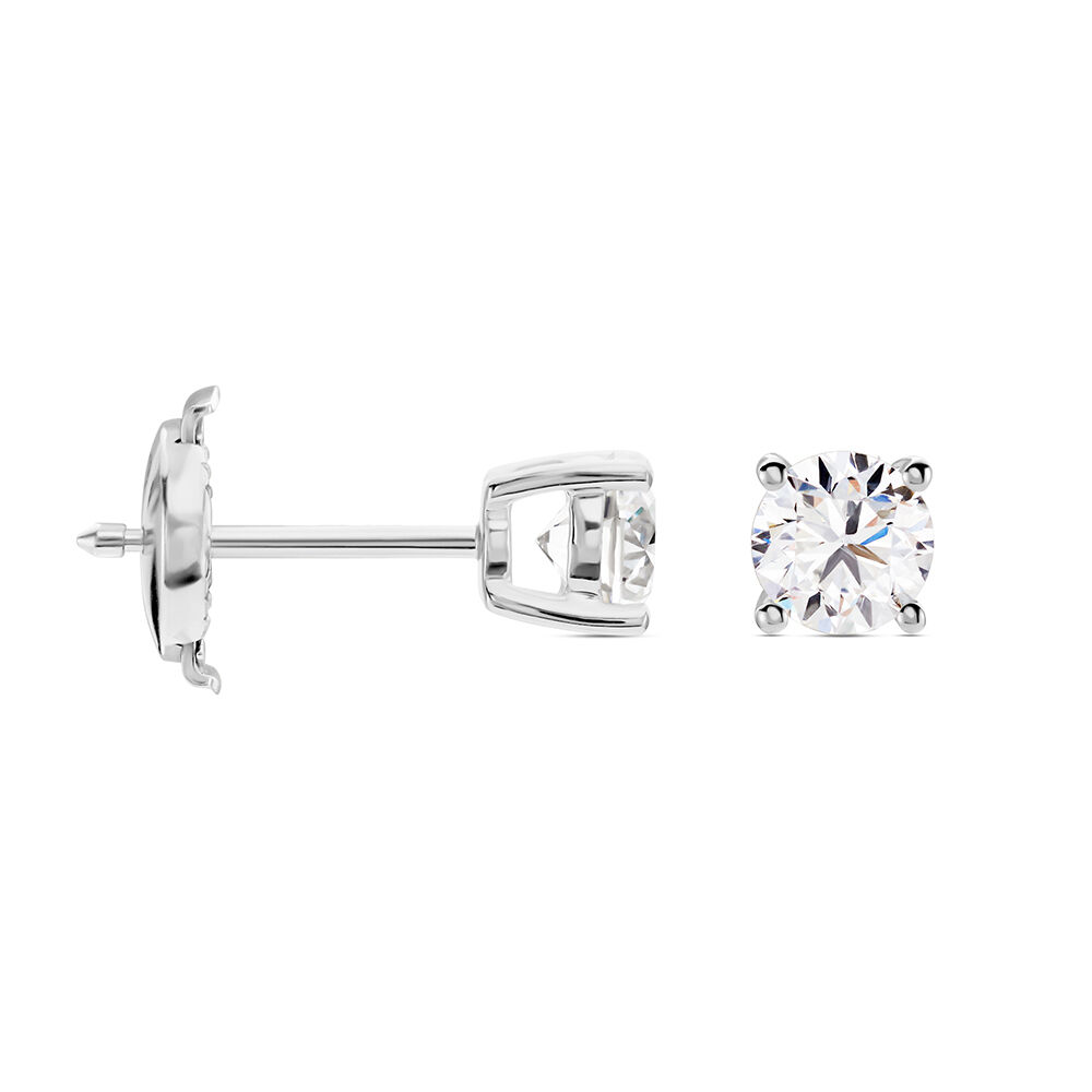 Boucles D'oreilles Puces Aphrodite Or Blanc Diamant -  Homme | Marc Orian