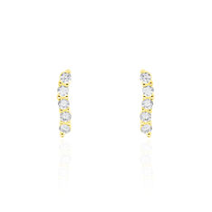 Boucles D'oreilles Pendantes Dahina Or Jaune Oxyde De Zirconium - Boucles d'oreilles Pendantes Femme | Marc Orian