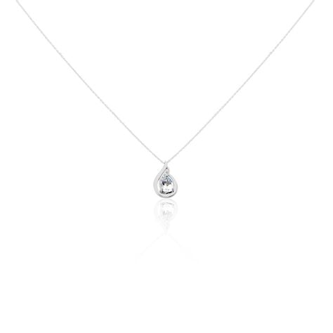 Collier Daen Or Blanc Topaze Oxyde - Colliers avec pierres Femme | Marc Orian