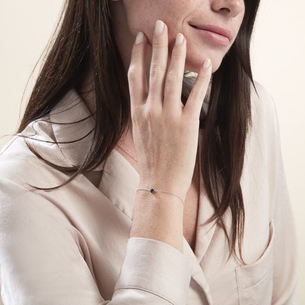 Bracelet Lylwenn Argent Blanc Oxyde De Zirconium Noir - Bracelets chaînes Femme | Marc Orian