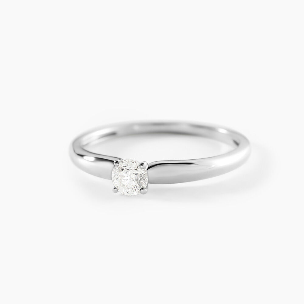 Bague Solitaire Flora Or Blanc Diamant - Solitaires Femme | Marc Orian