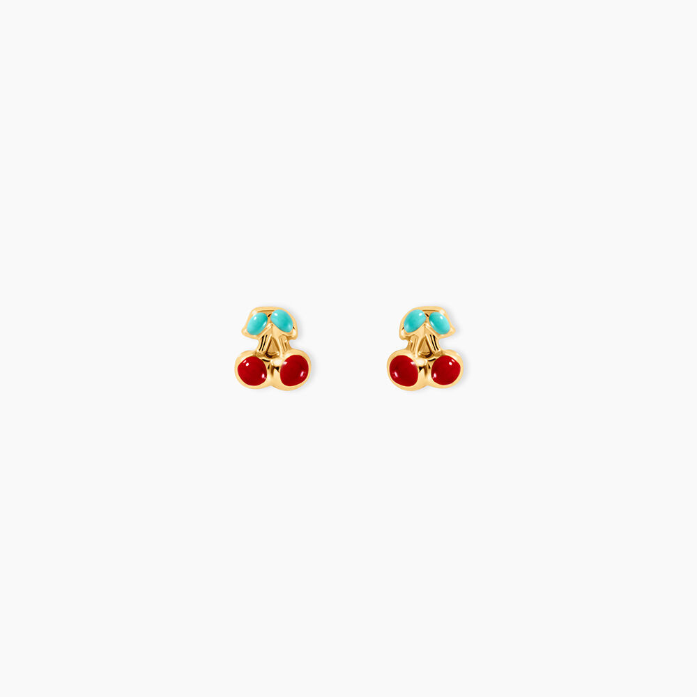 Boucles D'oreilles Puces Or Jaune Helicie Email - Puces Enfant | Marc Orian