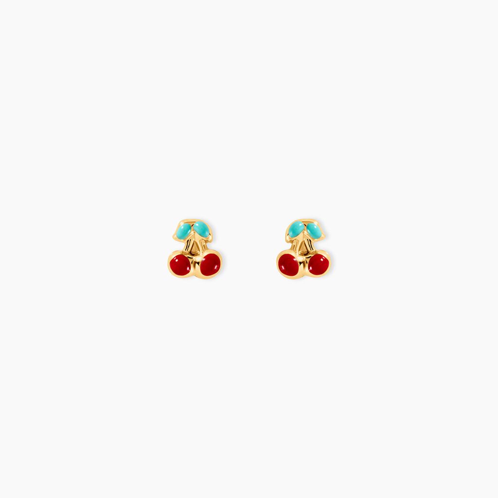 Boucles D'oreilles Puces Or Jaune Helicie Email - Puces Enfant | Marc Orian