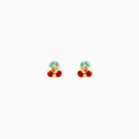 Boucles D'oreilles Puces Or Jaune Helicie Email - Puces Enfant | Marc Orian