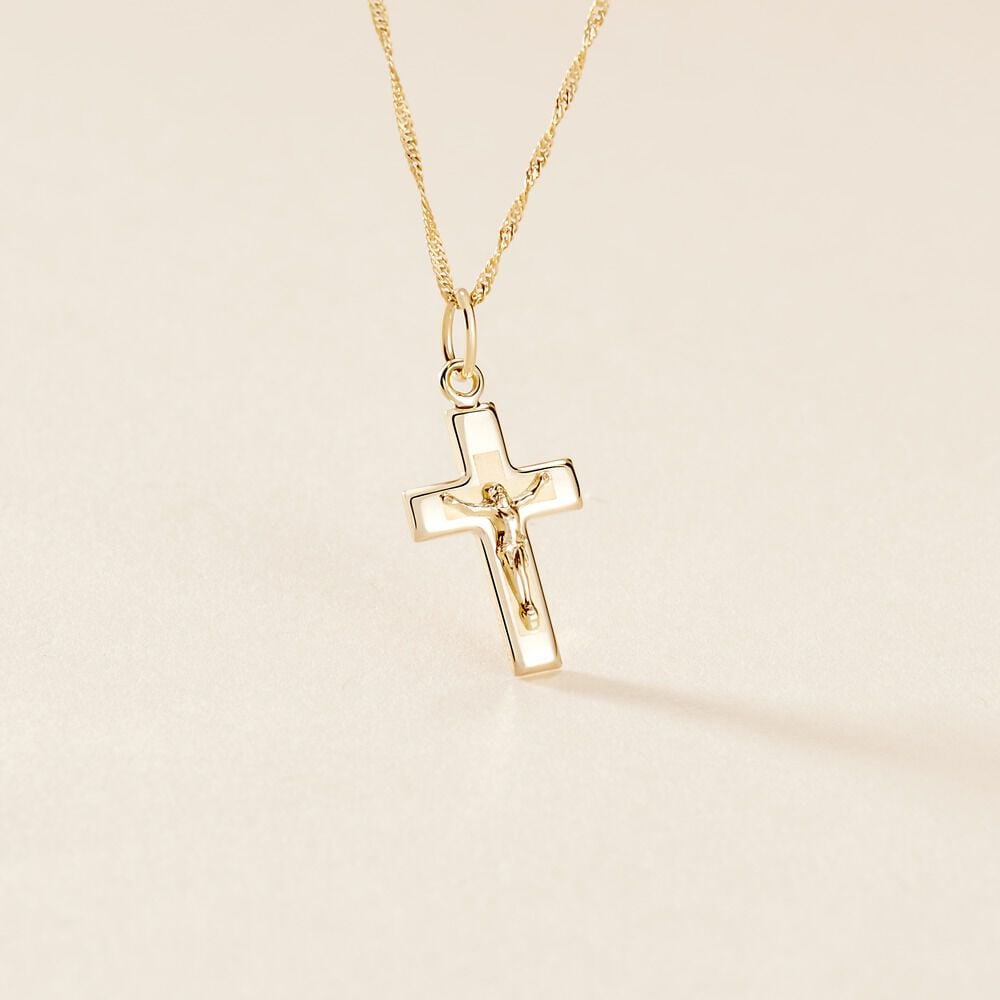 Pendentif Damian Croix Or Jaune - Pendentifs Famille | Marc Orian