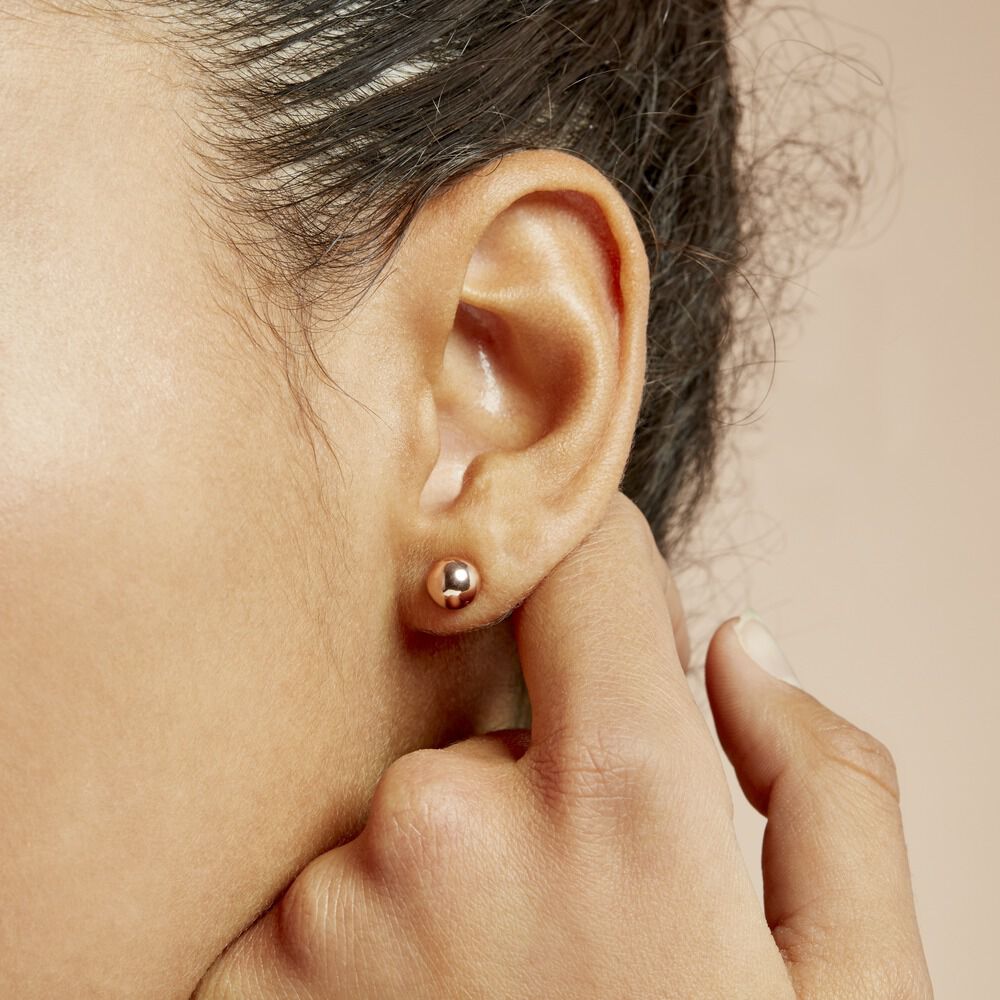 Boucles D'oreilles Puces Fidelia Boule Or Rose - Puces Femme | Marc Orian