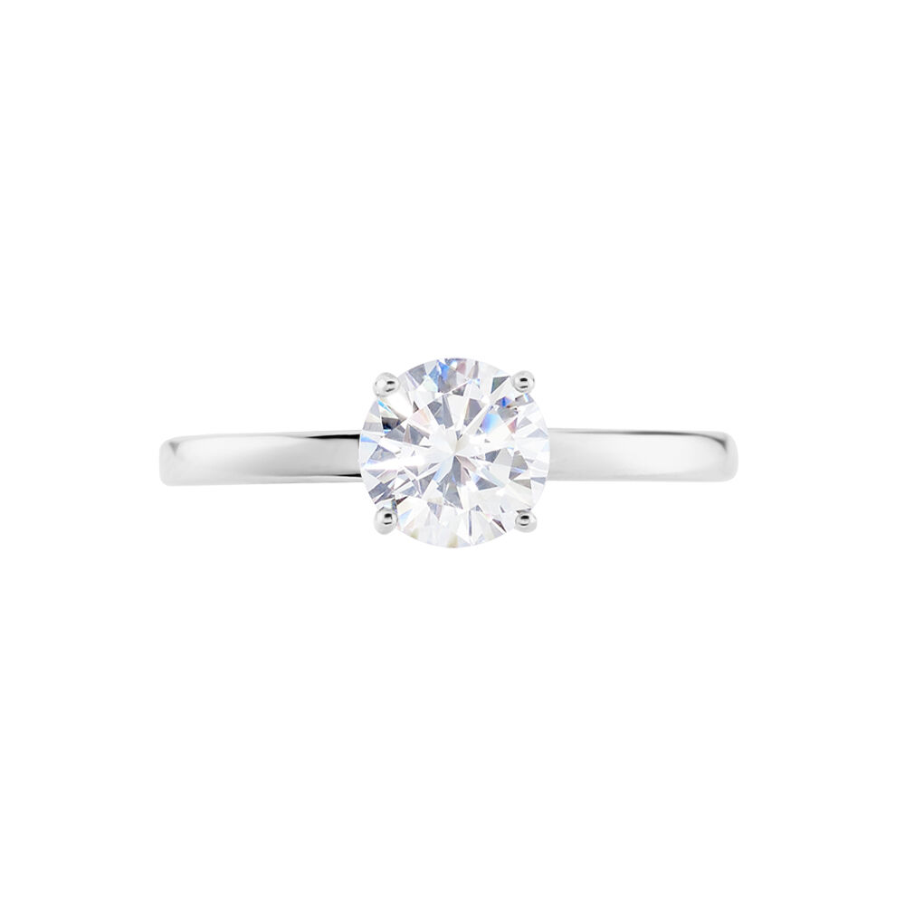 Bague Solitaire Stella Argent Blanc Oxyde De Zirconium - Solitaires Femme | Marc Orian
