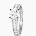 Bague Aramis Ld Platine Blanc Diamant Synth&eacute;tique - Solitaires Femme | Marc Orian