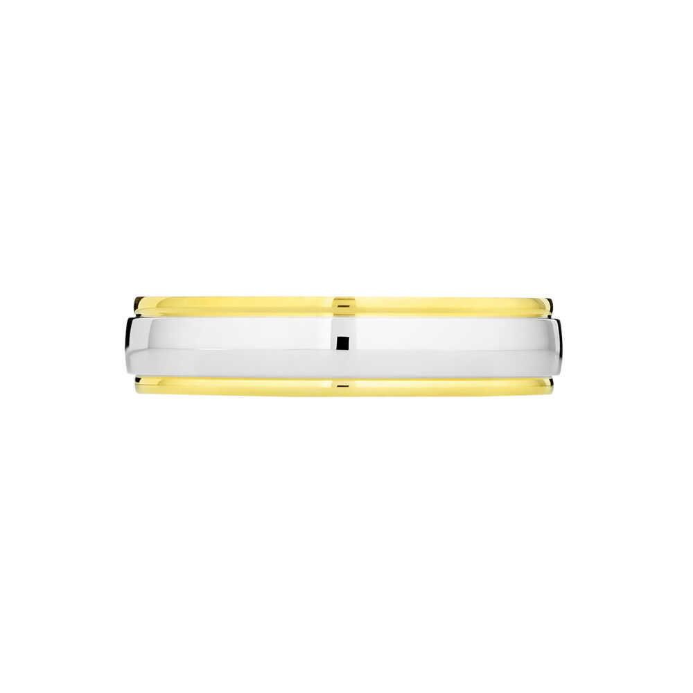 Alliance Miroir Ruban Plat Or Bicolore - Alliances duo Famille | Marc Orian