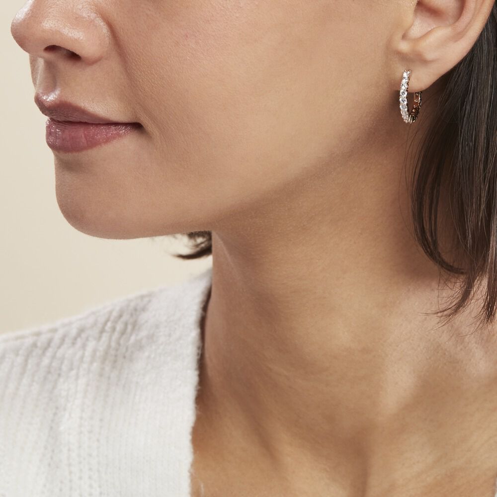 Créoles Zoelia Plaqué Or Jaune Oxyde De Zirconium - Créoles Femme | Marc Orian