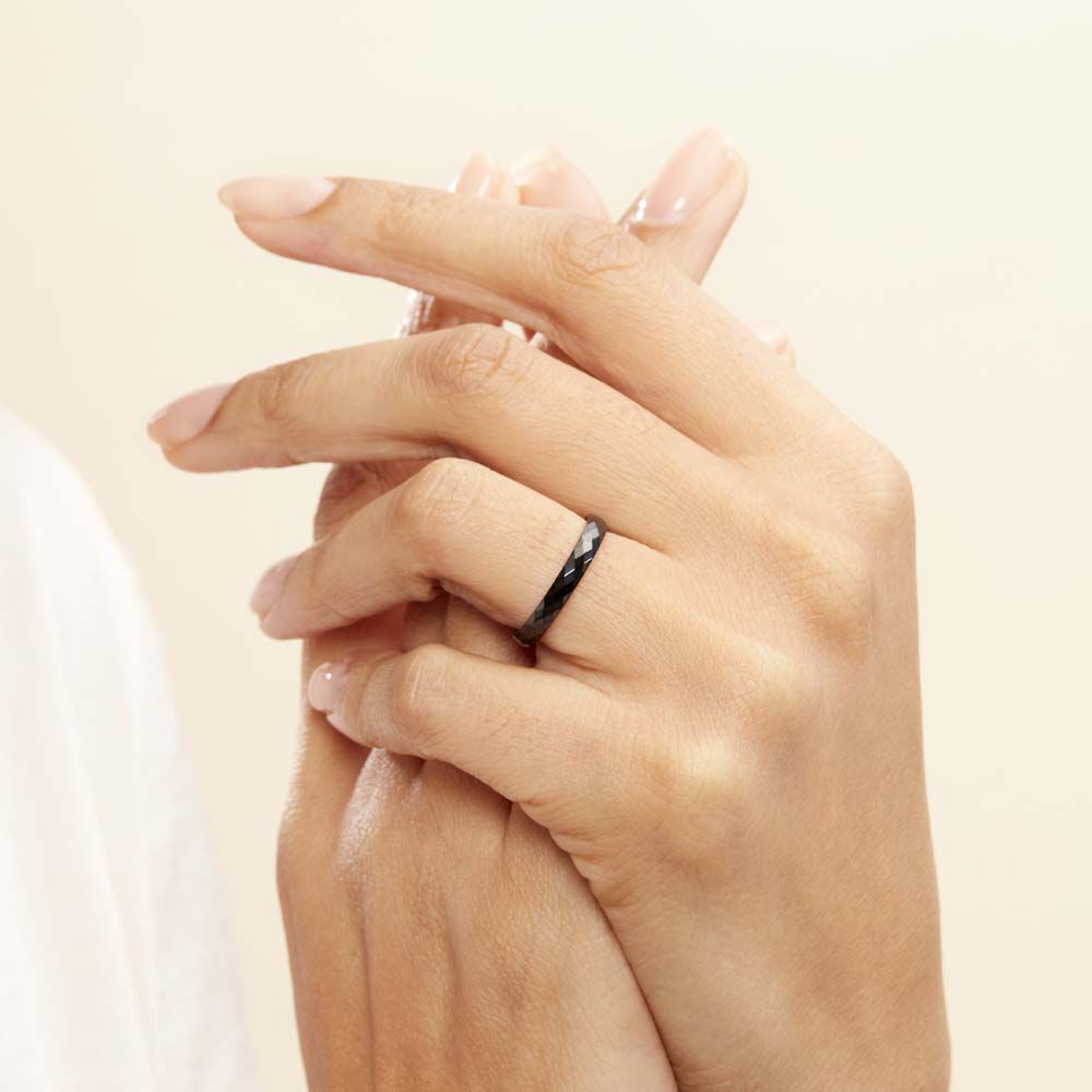 Bague Pilar Petite Ceramique Noir Céramique - Bagues avec pierre Femme | Marc Orian