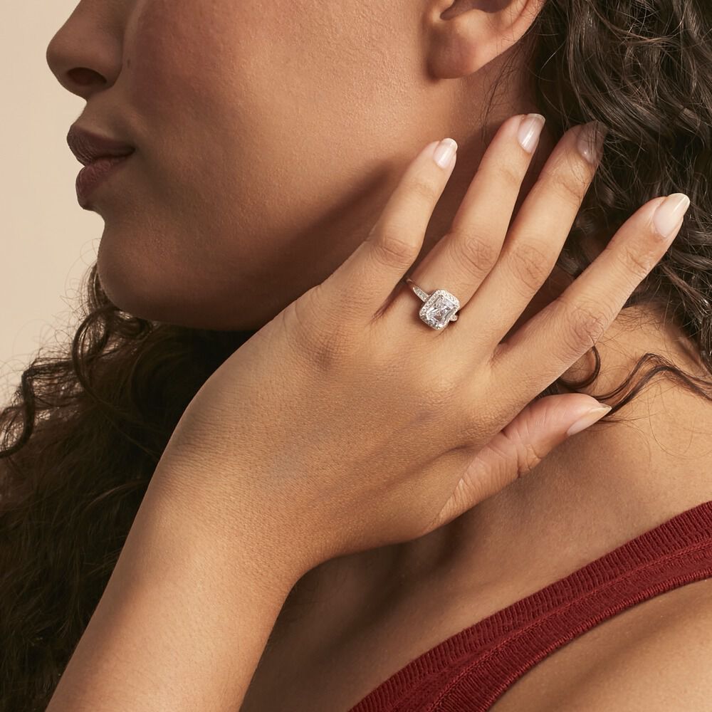 Bague Solitaire Pilar Argent Blanc Oxyde De Zirconium - Solitaires Femme | Marc Orian