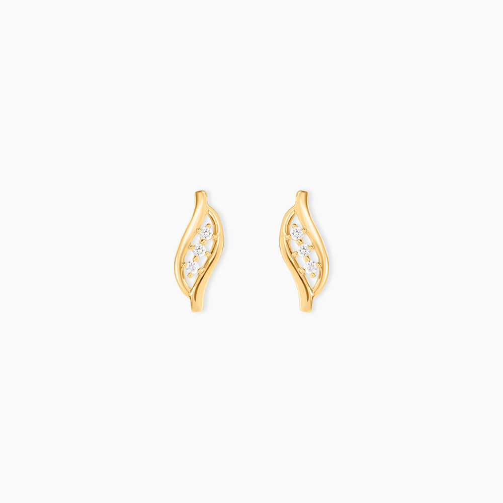 Boucles D'oreilles Puces Caline Or Jaune Diamant - Puces Femme | Marc Orian