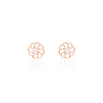 Boucles D'oreilles Puces Eleanor Fleur Or Rose Oxyde De Zirconium - Puces Femme | Marc Orian