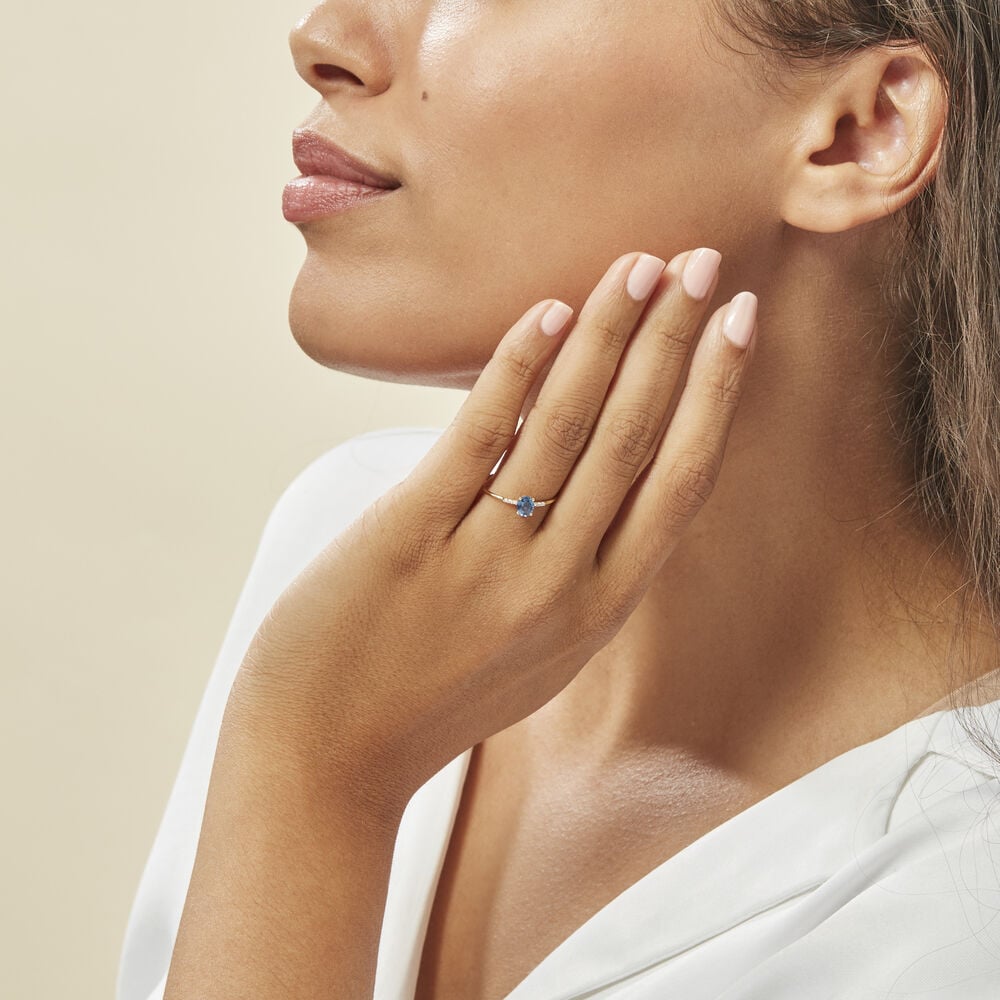Bague Jehane Or Jaune Saphir Et Diamant - Solitaires Femme | Marc Orian