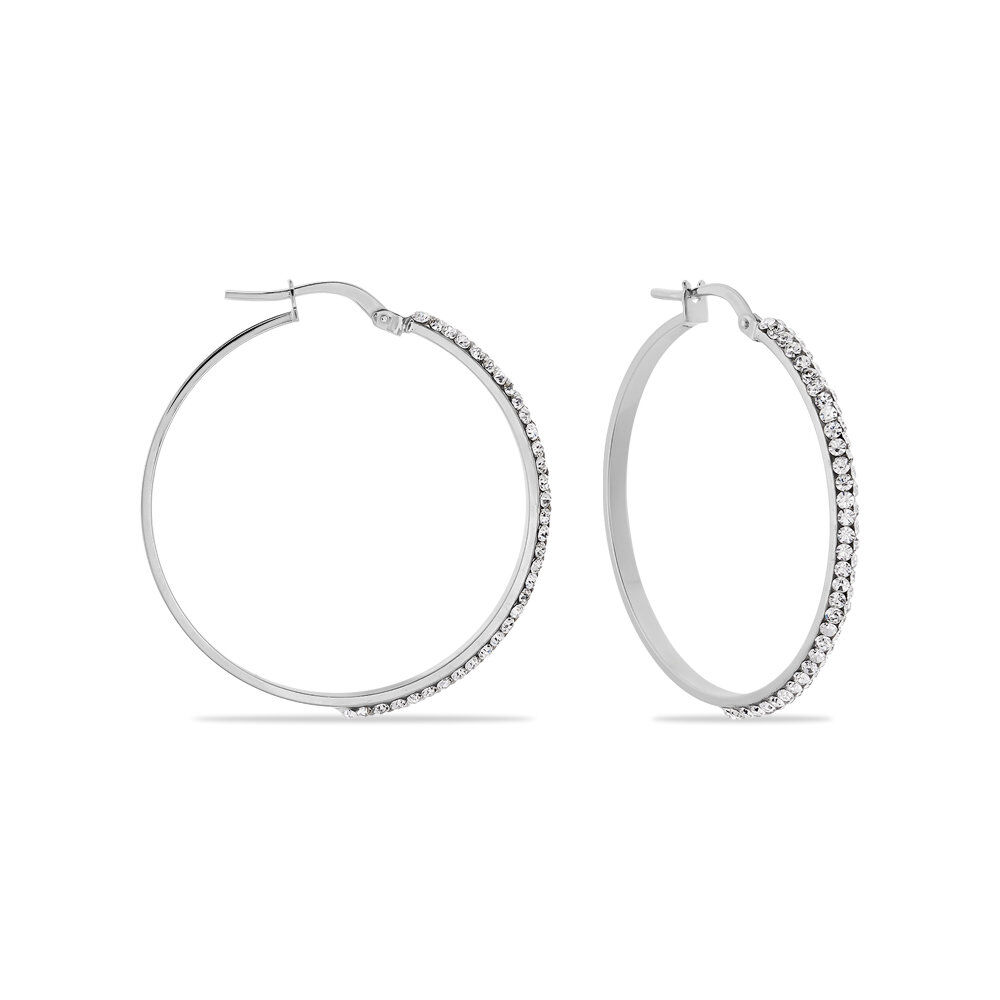 Cr&eacute;oles Sandrine Or Blanc Strass - Cr&eacute;oles Femme | Marc Orian